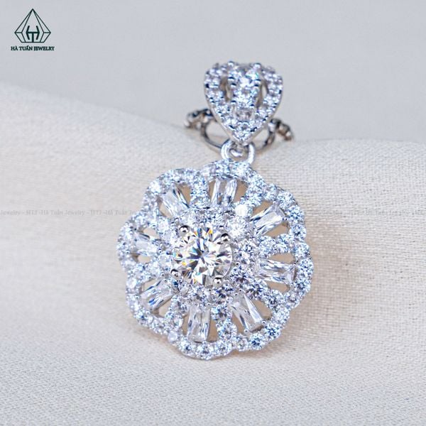  PX238 4.5mm Mặt dây chuyền hoa đá 