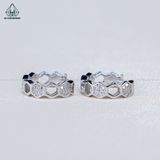  E035 Bông tai khoen lục giác 
