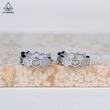  E035 Bông tai khoen lục giác 