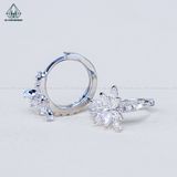  E039 Bông tai khoen bướm đá 