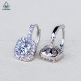  E033 Bông tai khoen halo vuông 