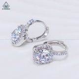  E033 Bông tai khoen halo vuông 