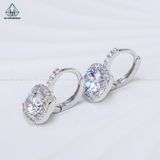  E033 Bông tai khoen halo vuông 