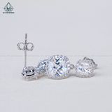  E051 Bông tai halo chủ cushion 