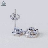  E051 Bông tai halo chủ cushion 