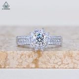  RX528 5.4mm Nhẫn nữ hoa đá 10 cánh 