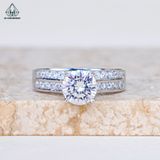  RX529 7mm Nhẫn nữ 2 hàng đá chìm 