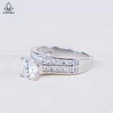  RX529 7mm Nhẫn nữ 2 hàng đá chìm 