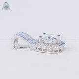  PX242 8.1mm Mặt dây chuyền halo vuông 