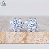  EX449 4.5mm Bông tai vuông viền bạc 