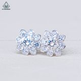 EX449 4.5mm Bông tai vuông viền bạc 