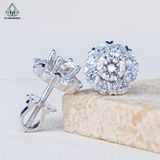  EX451 5mm Bông tai hoa đá chấu tim 