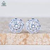  EX451 5mm Bông tai hoa đá chấu tim 