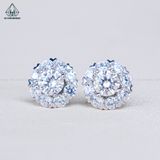  EX451 5mm Bông tai hoa đá chấu tim 