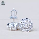  EX451 5mm Bông tai hoa đá chấu tim 