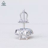  EX451 5mm Bông tai hoa đá chấu tim 