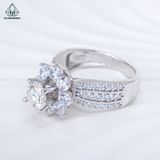  RX531 Nhẫn nữ 6mm hoa đá 8 cánh 