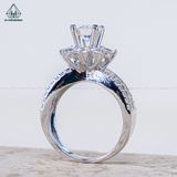  RX531 Nhẫn nữ 6mm hoa đá 8 cánh 