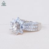  RX531 Nhẫn nữ 6mm hoa đá 8 cánh 
