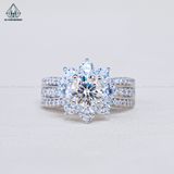  RX531 Nhẫn nữ 6mm hoa đá 8 cánh 