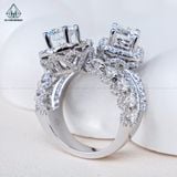  RG185 VT14K Lab Diamond 6.3mm + Lab Diamond Cushion 6*6mm 