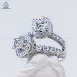 RG185 VT14K Lab Diamond 6.3mm + Lab Diamond Cushion 6*6mm 