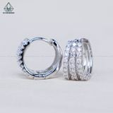  EX452 Bông tai khoen FULL MOIS 1.5mm 3 hàng đá 