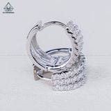  EX452 Bông tai khoen FULL MOIS 1.5mm 3 hàng đá 