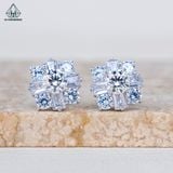  EX294 5mm Bông tai cánh nhọn phối baguette 