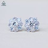  EX294 5mm Bông tai cánh nhọn phối baguette 
