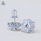  EX294 5mm Bông tai cánh nhọn phối baguette 