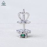 EX460 Bông tai chủ MOIS 4mm xanh (không mã cạnh) 