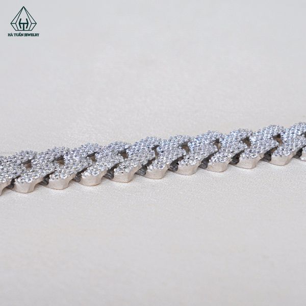  B979 11mm Lắc tay Cuban đá CZ 