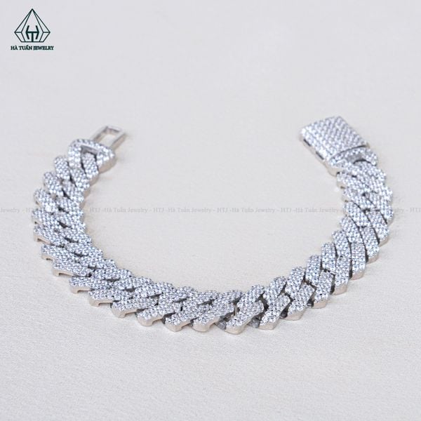  B979 11mm Lắc tay Cuban đá CZ 