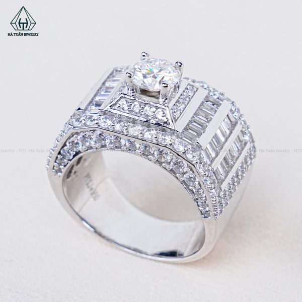  RMX145 6.3mm Nhẫn nam viền baguette 