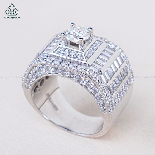  RMX037 6mm Nhẫn nam viền baguette 
