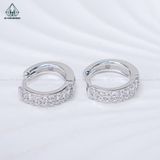  E057 Bông tai khoen 2 hàng đá 