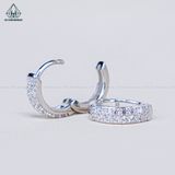  E057 Bông tai khoen 2 hàng đá 