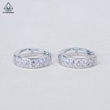  E057 Bông tai khoen 2 hàng đá 