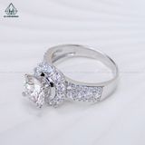  RX533 7.5mm Nhẫn nữ halo tròn 