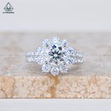  RX536 6.3mm Nhẫn nữ FULL MOIS hoa đá 