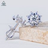  EX457 4.5mm Bông tai hoa 8 cánh nhọn 