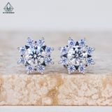  EX457 4.5mm Bông tai hoa 8 cánh nhọn 