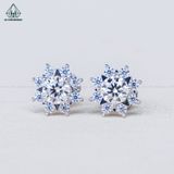  EX457 4.5mm Bông tai hoa 8 cánh nhọn 