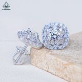  EX463 4.5mm Bông tai vuông viền đôi 