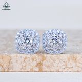  EX463 4.5mm Bông tai vuông viền đôi 