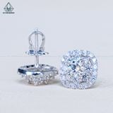  EX463 4.5mm Bông tai vuông viền đôi 