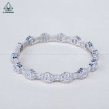  B985 Lắc tay viền hoa xen kẽ baguette 