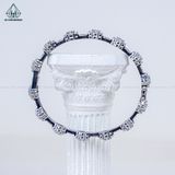  B985 Lắc tay viền hoa xen kẽ baguette 