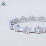  B985 Lắc tay viền hoa xen kẽ baguette 